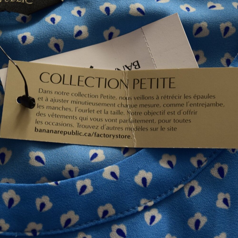 🌼 NWT Banana Republic Blue‎ Blouse – Petite XS 🌼 - Picture 8 of 12